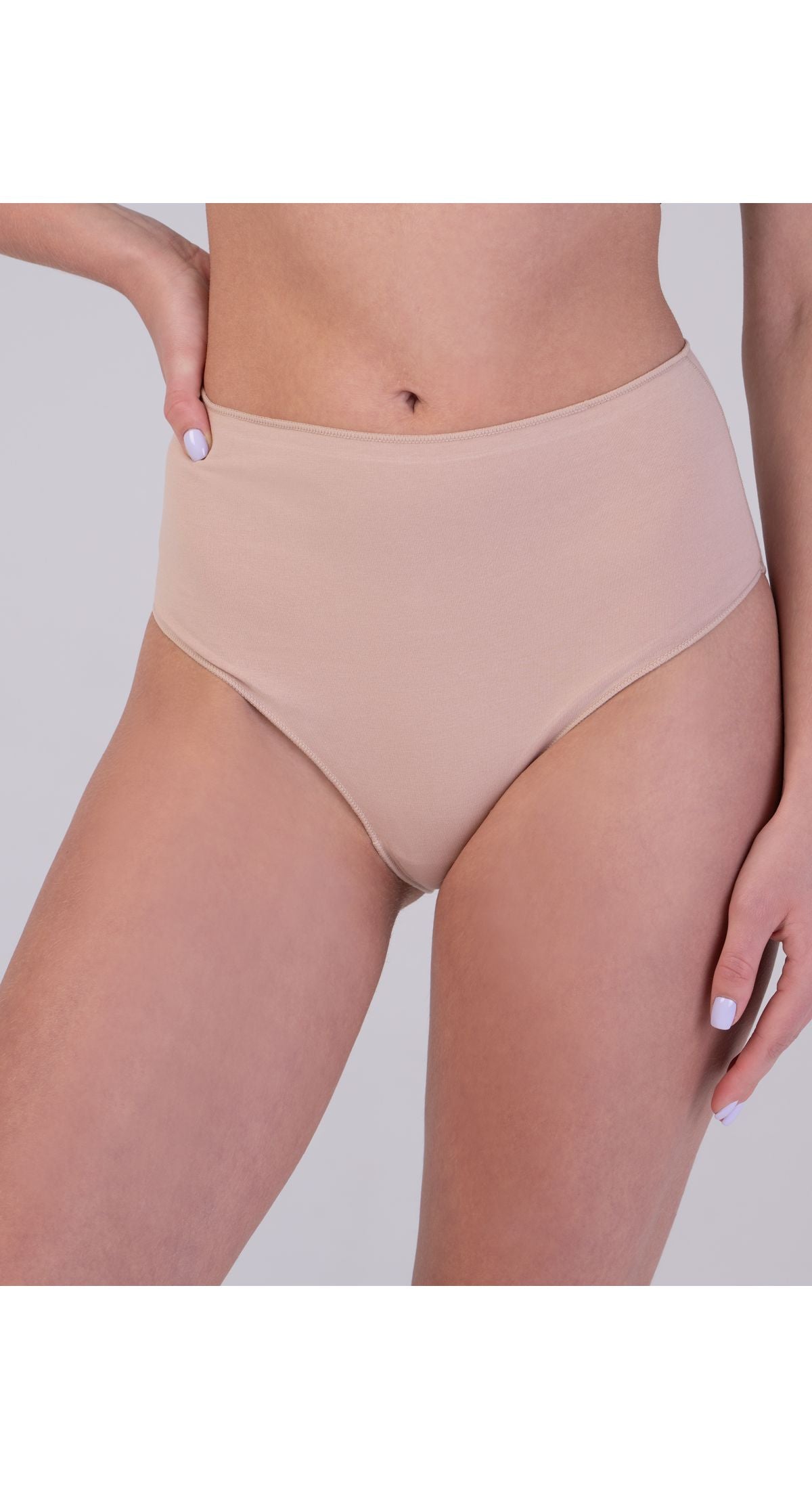 Slip A Vita Alta Cotone Nude 19642