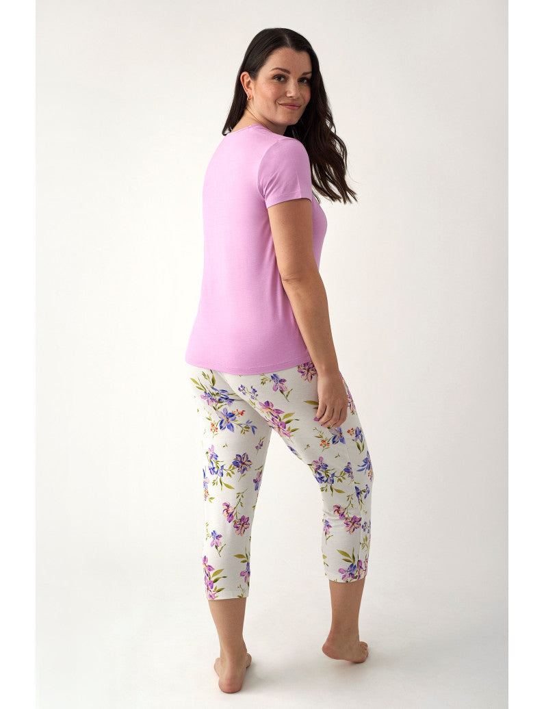 Pigiama Estivo T-Shirt e Pantaloni Capri N19192 ULTIME TAGLIE PRONTA CONSEGNA