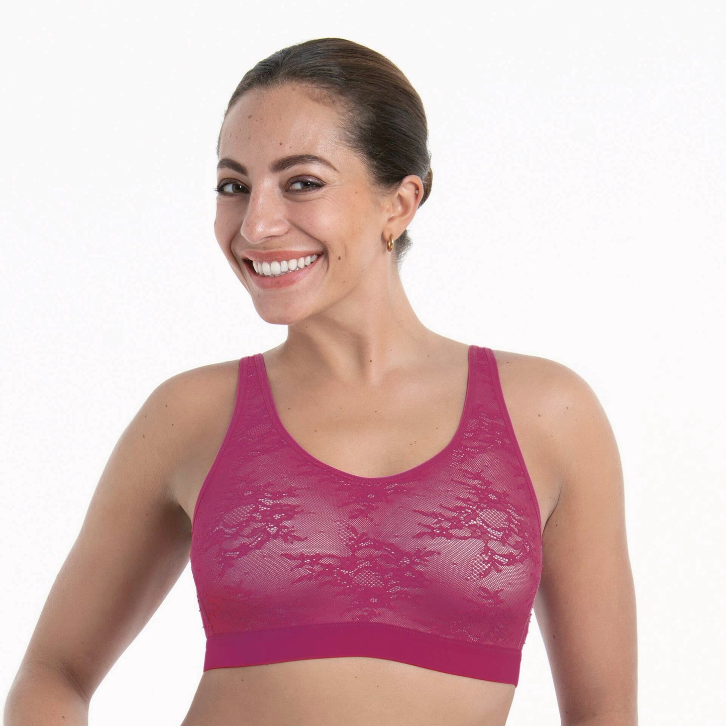 Essential Lace Bralette Candy Pink 4700X Senza Ferretto Con Spallina Regolabile e Tasca Per Protesi