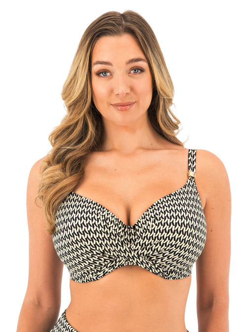 Koh Lipe Black & Cream Bandeu Bikini Top