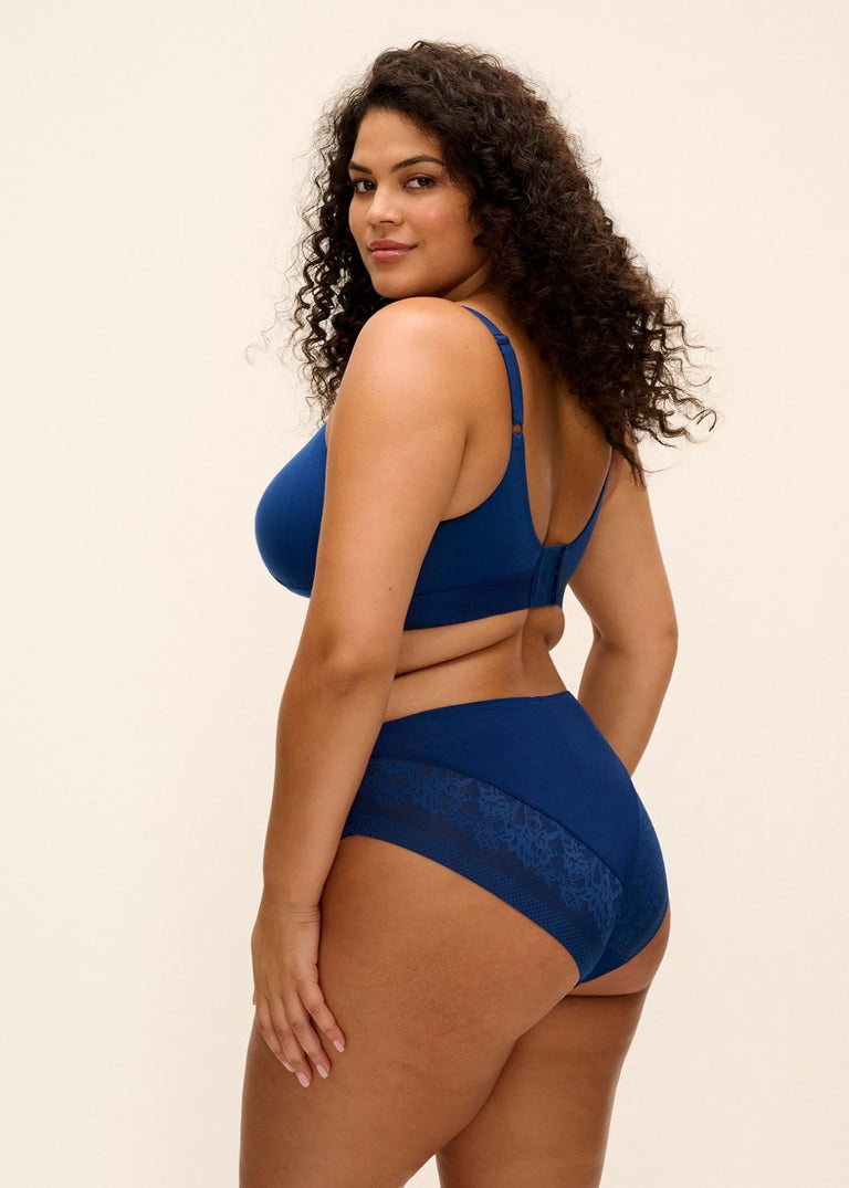 Elomi Downtime Bralette Senza Ferretto In Cotone Modal Traspirante Ideale Per Seni Abbondanti French Navy