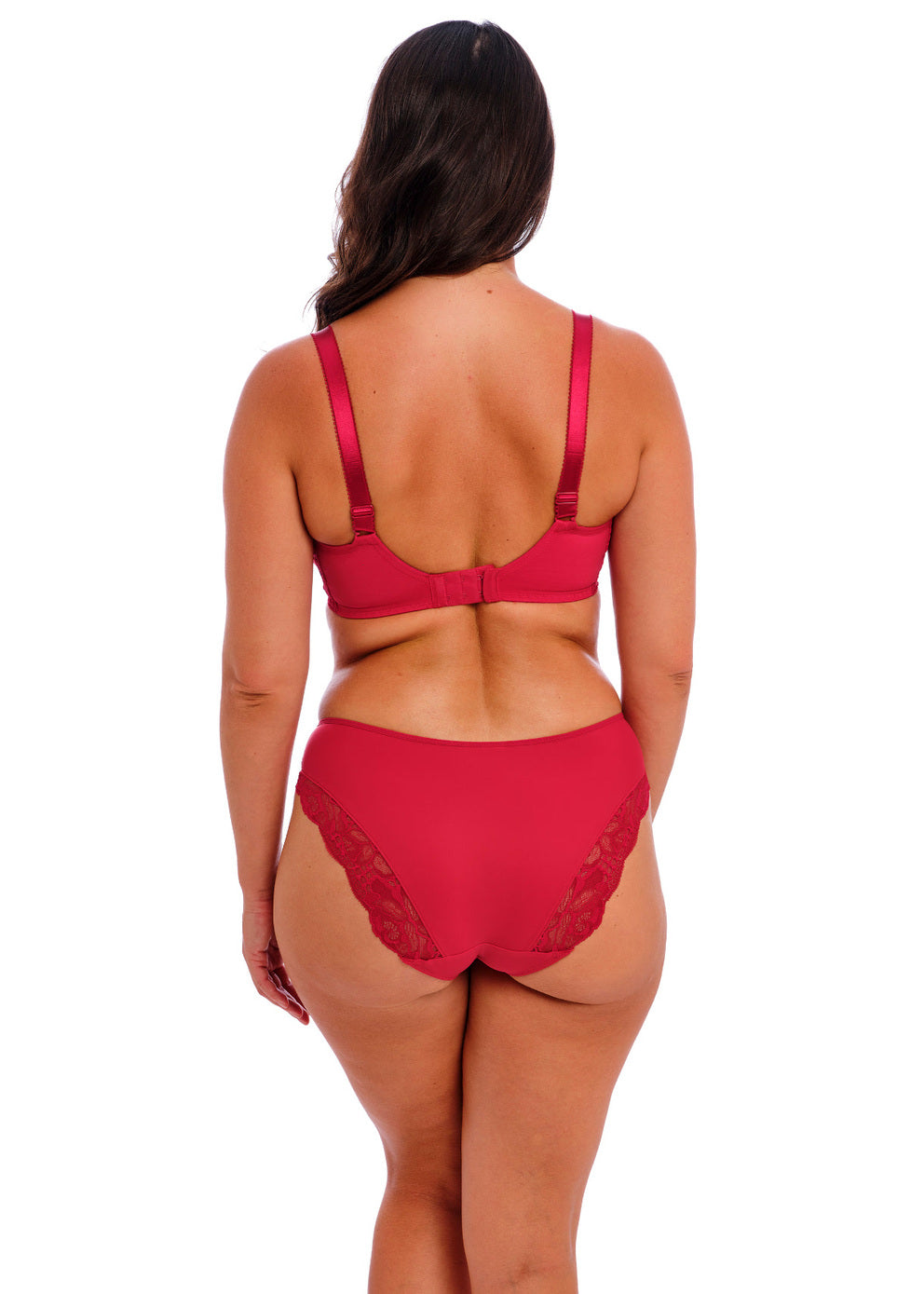 Slip Reflect A Vita Bassa con Pizzo e Microfibra Taglio Laser Rosso