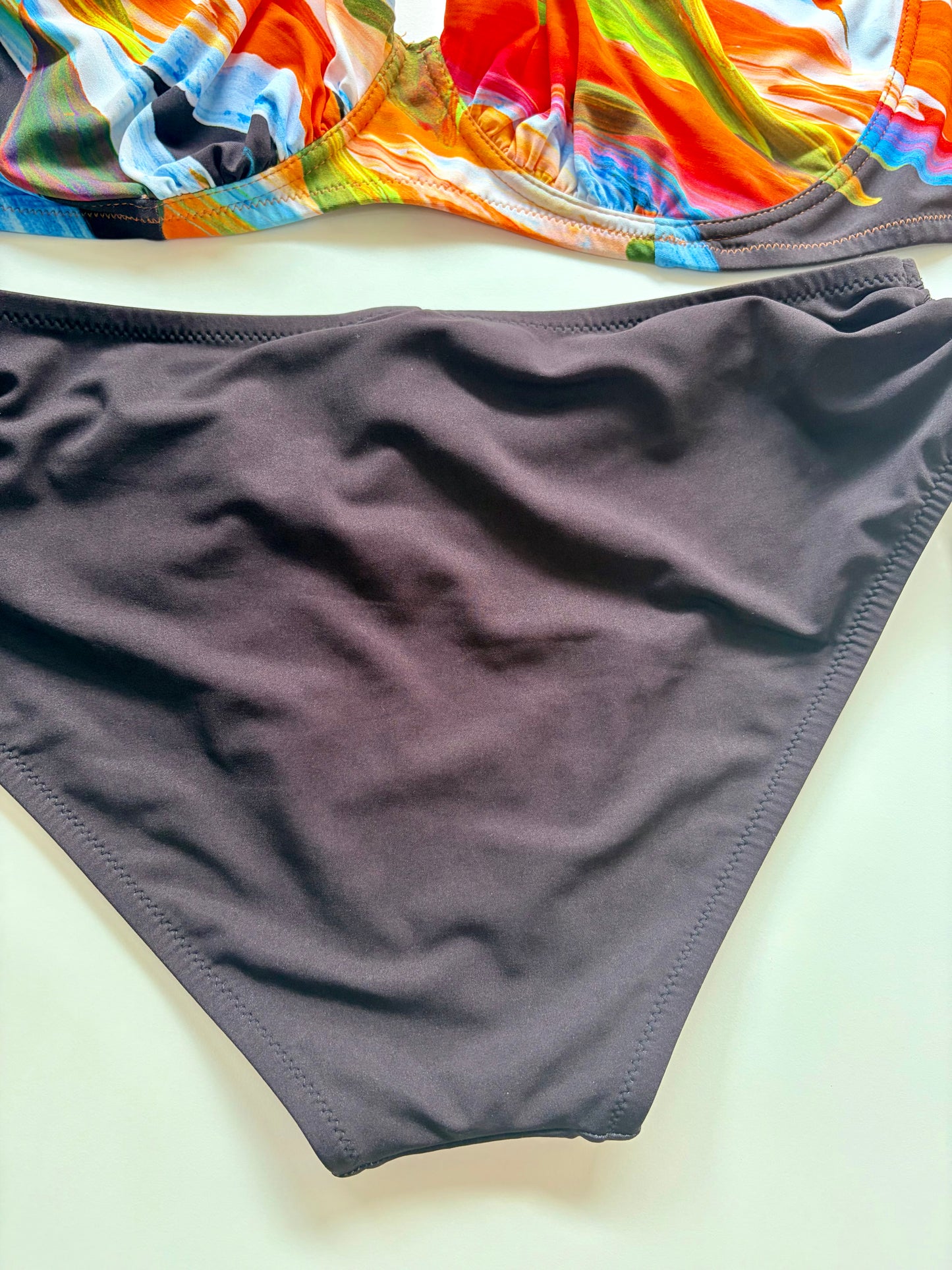 Le Foglie Slip Costume A Vita Alta Regolabile Con Laccetti ULTIME TAGLIE PRONTA CONSEGNA
