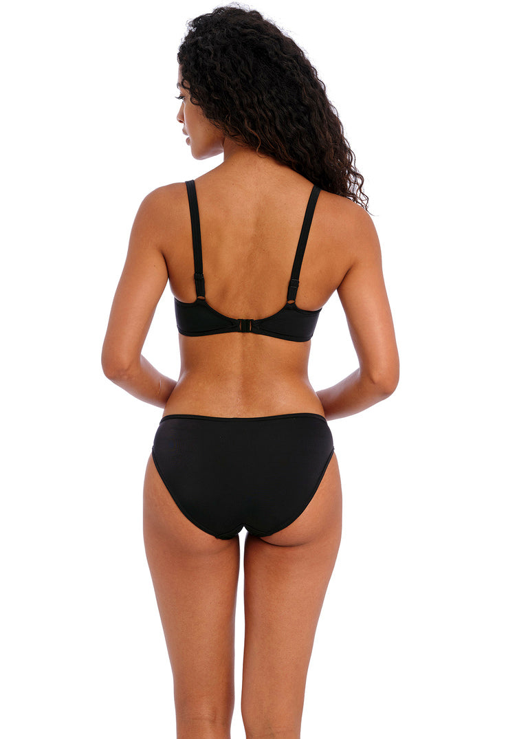 Jewel Cove Plain Black Sweetheart Bikini Top
