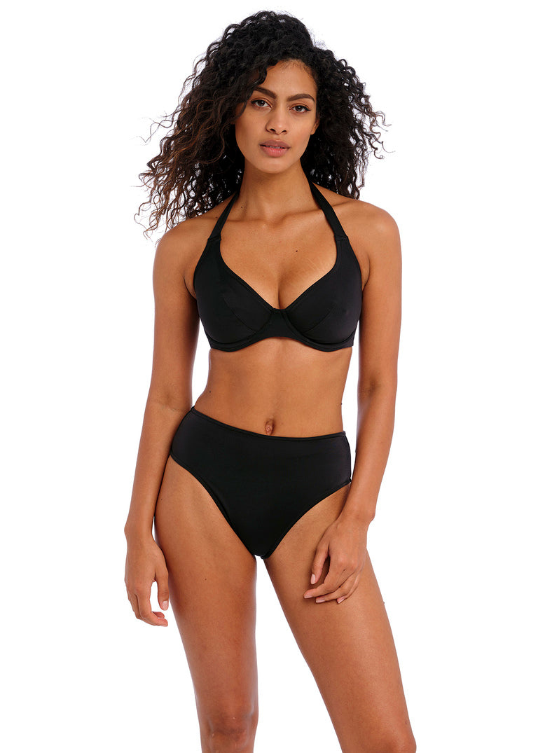 Jewel Cove Plain Black Bralette Bikini Top