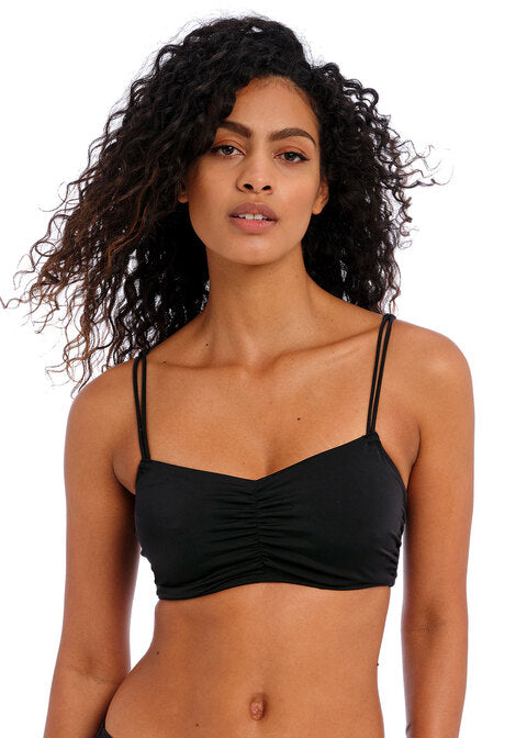 Jewel Cove Plain Black Bralette Bikini Top