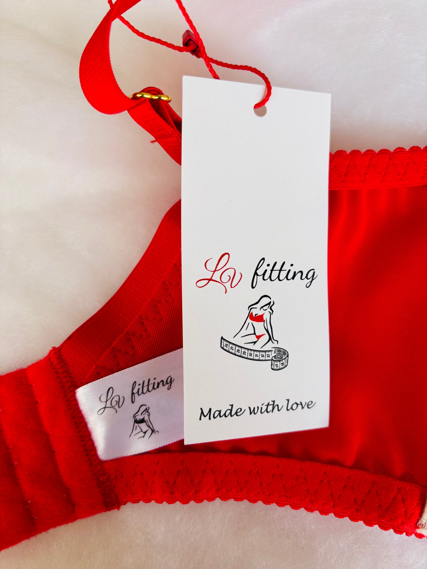 Reggiseno Valentine con coppa ricamata in pizzo soft e ferretto Rosso