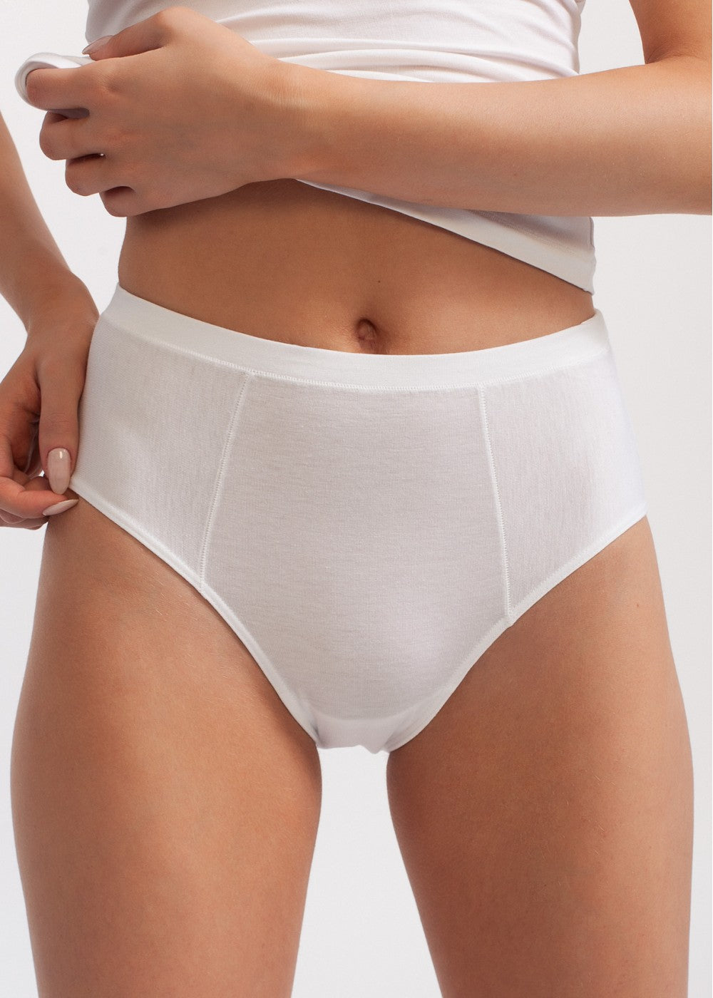 Slip midi Nature Soft Bamboo e Cotone Bianco