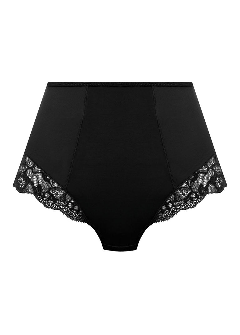 Slip A Vita Alta Contenitivo Reflect con Pizzo e Microfibra Laser Nero