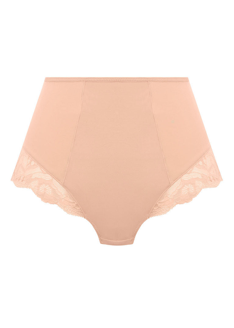 Slip A Vita Alta Contenitivo Reflect con Pizzo e Microfibra Laser Nude