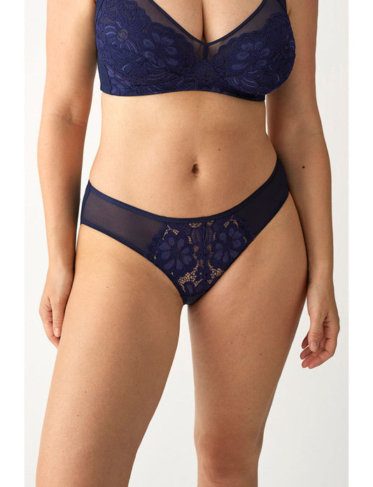 Slip A Vita Bassa Sgambabile In Pizzo E Microfibra L6302