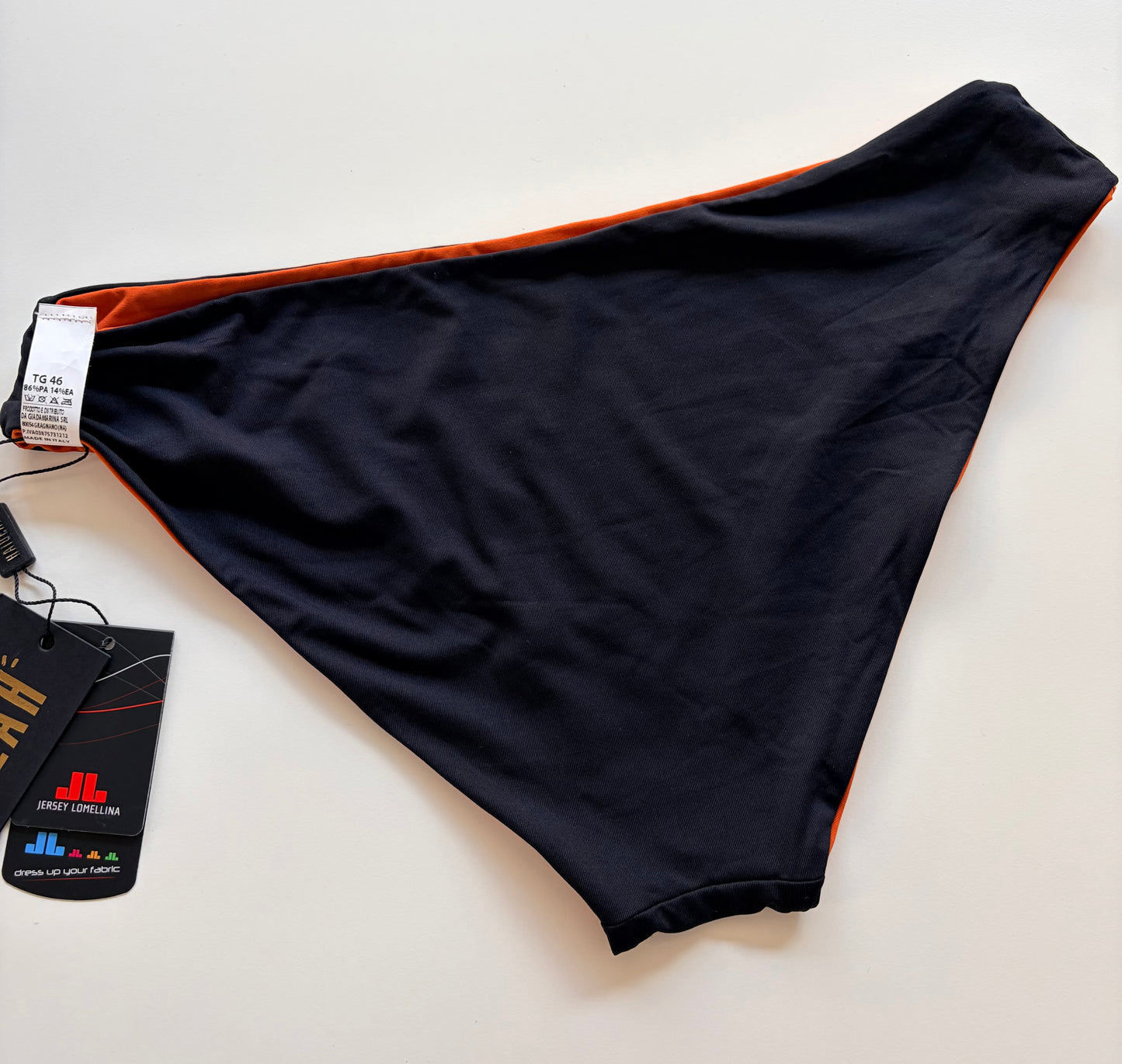 Slip Costume Double Face Nero/ Arancione