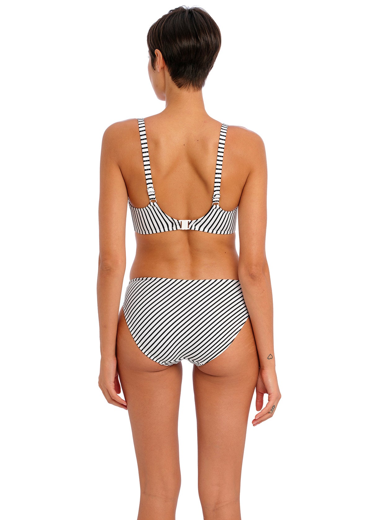 Jewel Cove Stripe Black Sweetheart Bikini Top