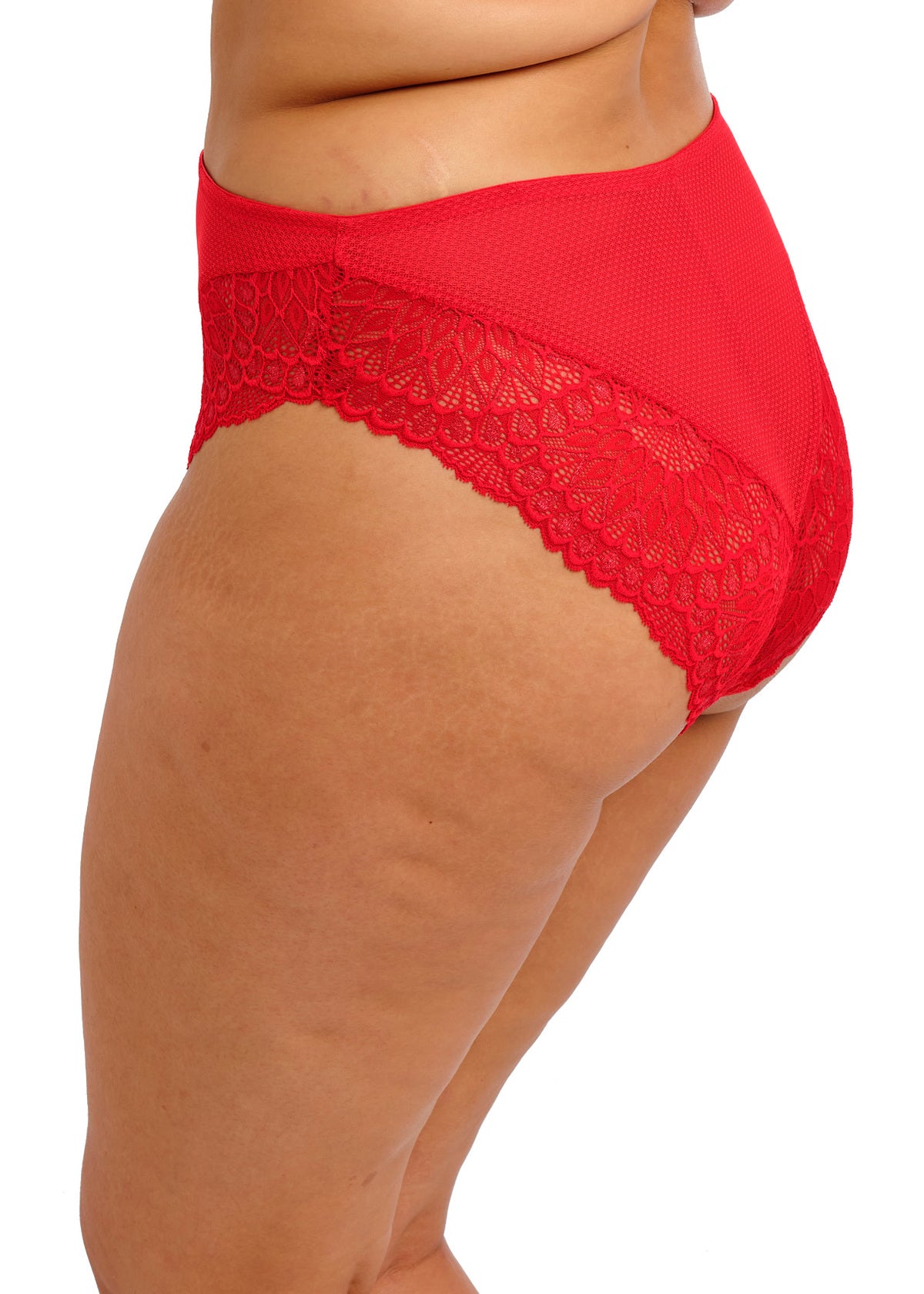 Tiernie Slip A Vita Alta Con Inserti In Pizzo Rosso