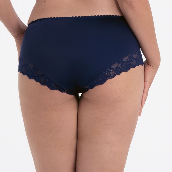 Bobette Slip A Vita Alta Contenitivo Pizzo Blu Mare 1389