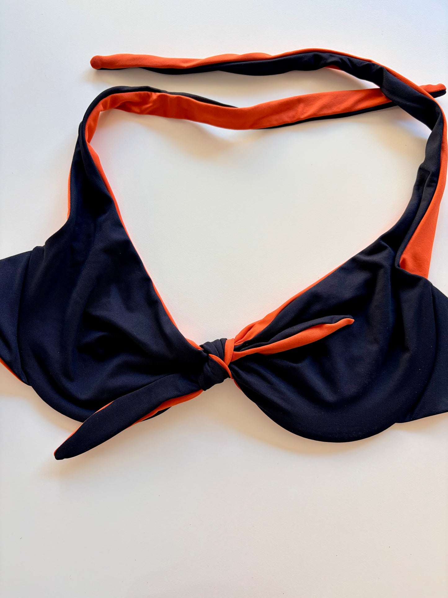 Bralette Costume Con Ferretto Double Face Nero/Arancione