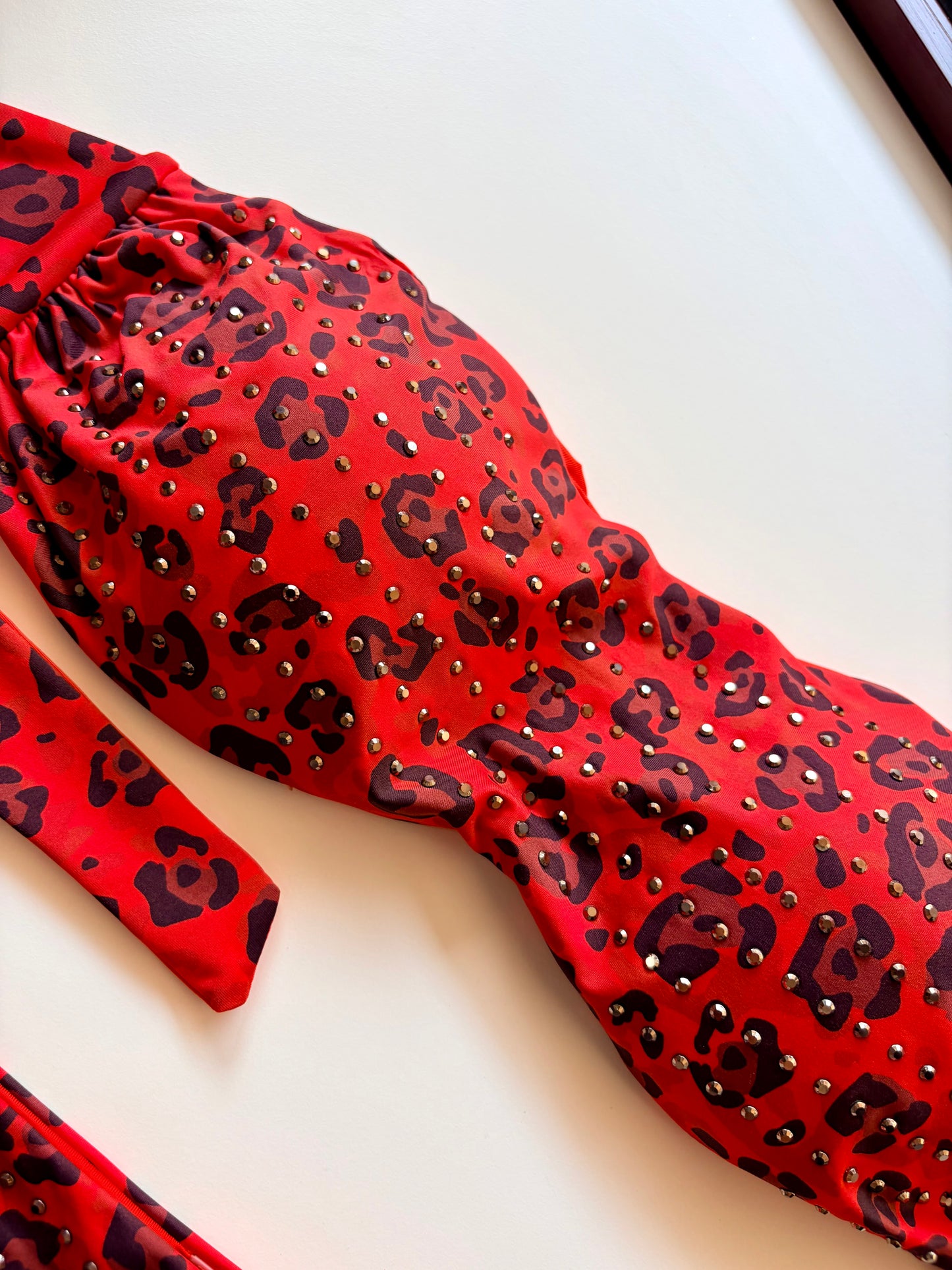 Fascia Costume Leopardata Con Brillantini Vacanze Italiane Rosso ULTIME TAGLIE PRONTA CONSEGNA