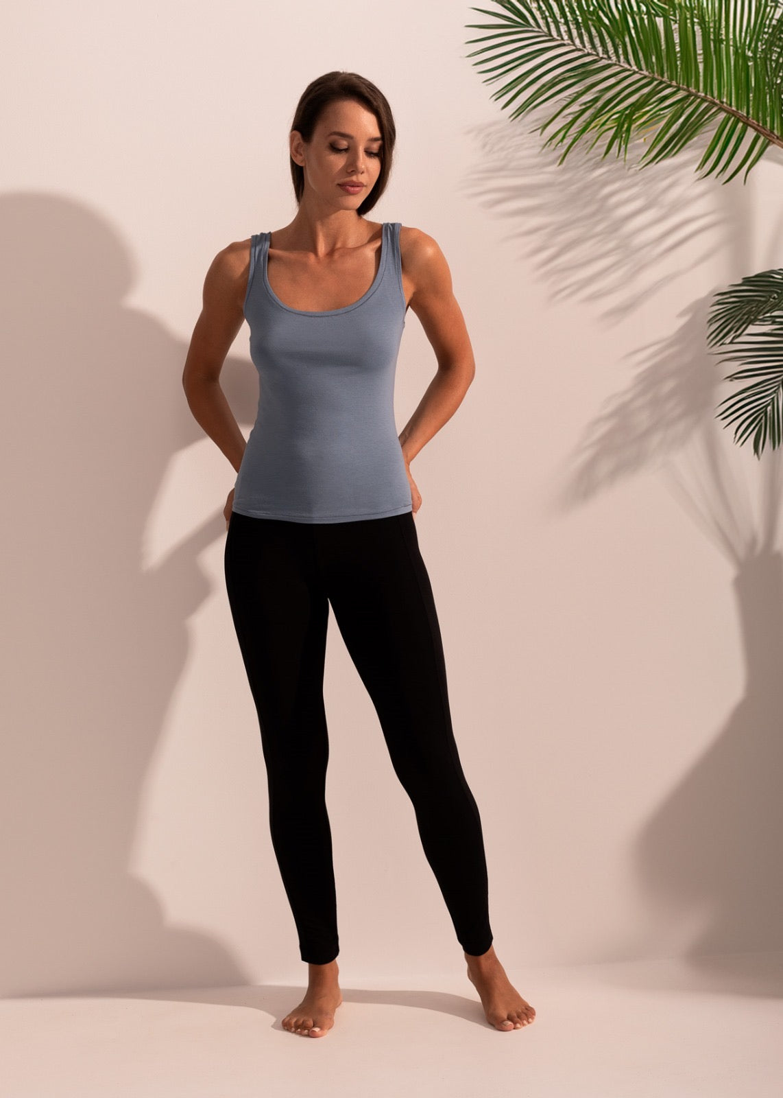 Canottiera Bamboo Spalla Larga Azzurro PRONTA CONSEGNA