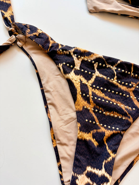 Slip Costume Leopardato Con Laccetti Vacanze Italiane ULTIME TAGLIE PRONTA CONSEGNA