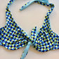 Bralette Costume Con Ferretto Double Face Pois/ Azzurro