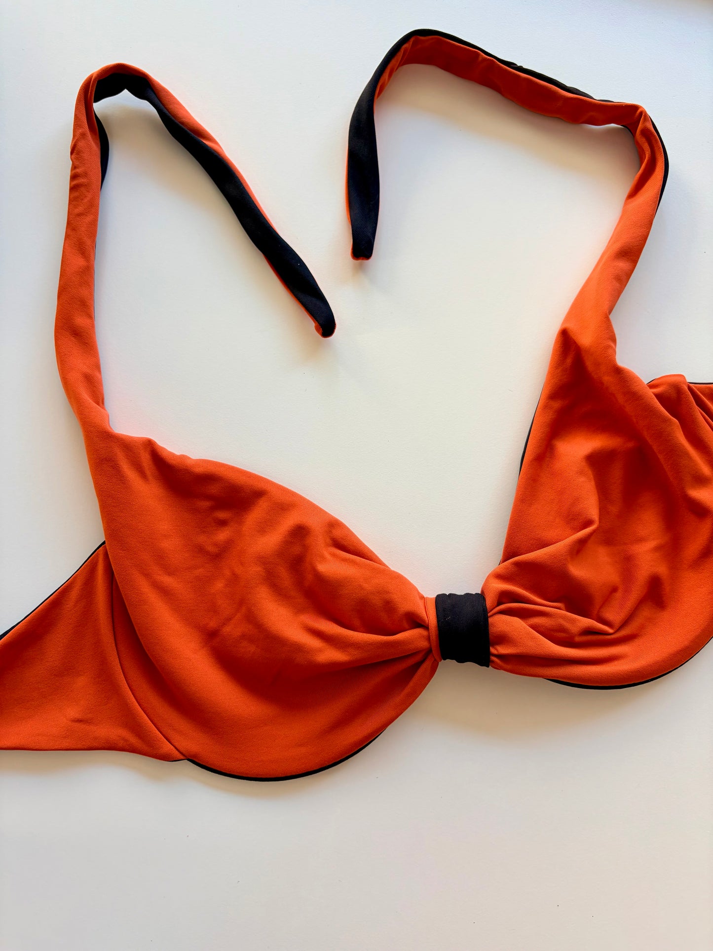 Bralette Costume Con Ferretto Double Face Nero/Arancione