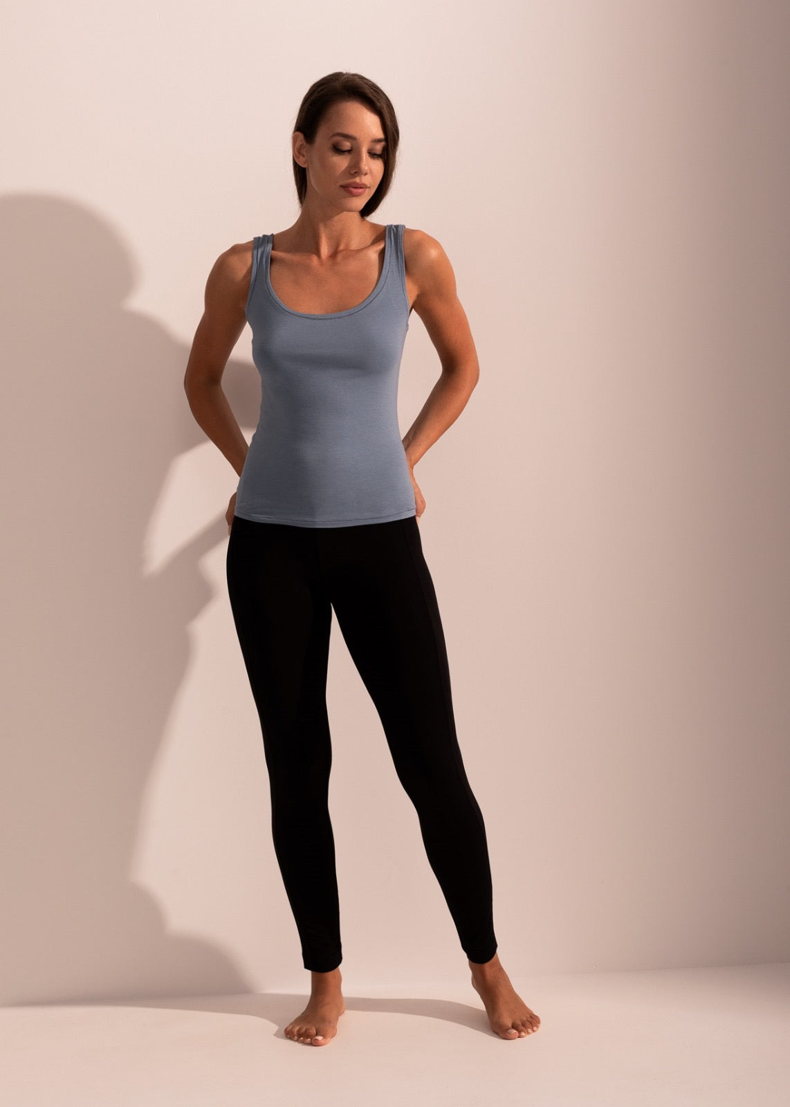 Canottiera Bamboo Spalla Larga Azzurro PRONTA CONSEGNA