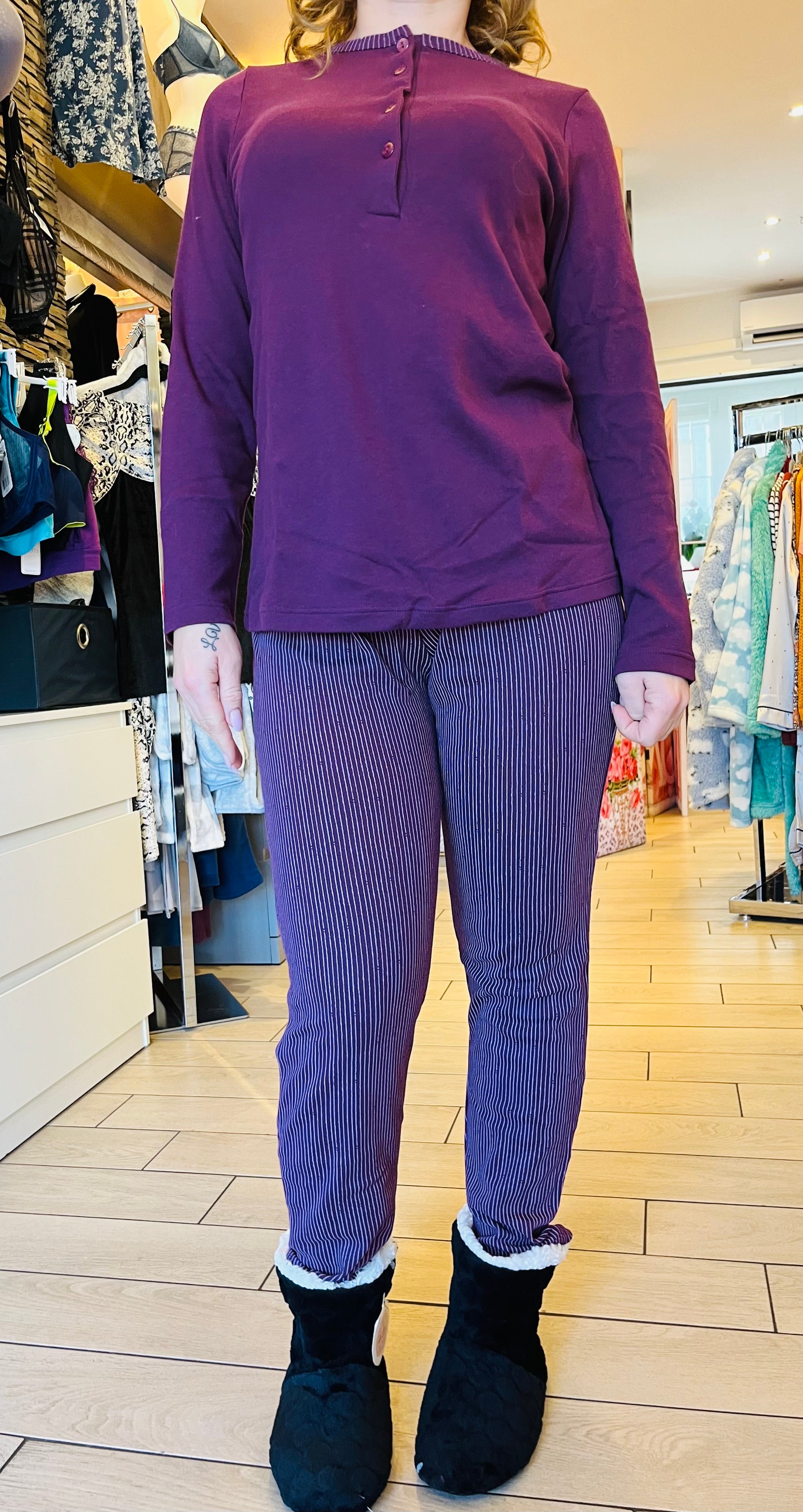 Pigiama serafino mosto cotone MADE IN ITALY