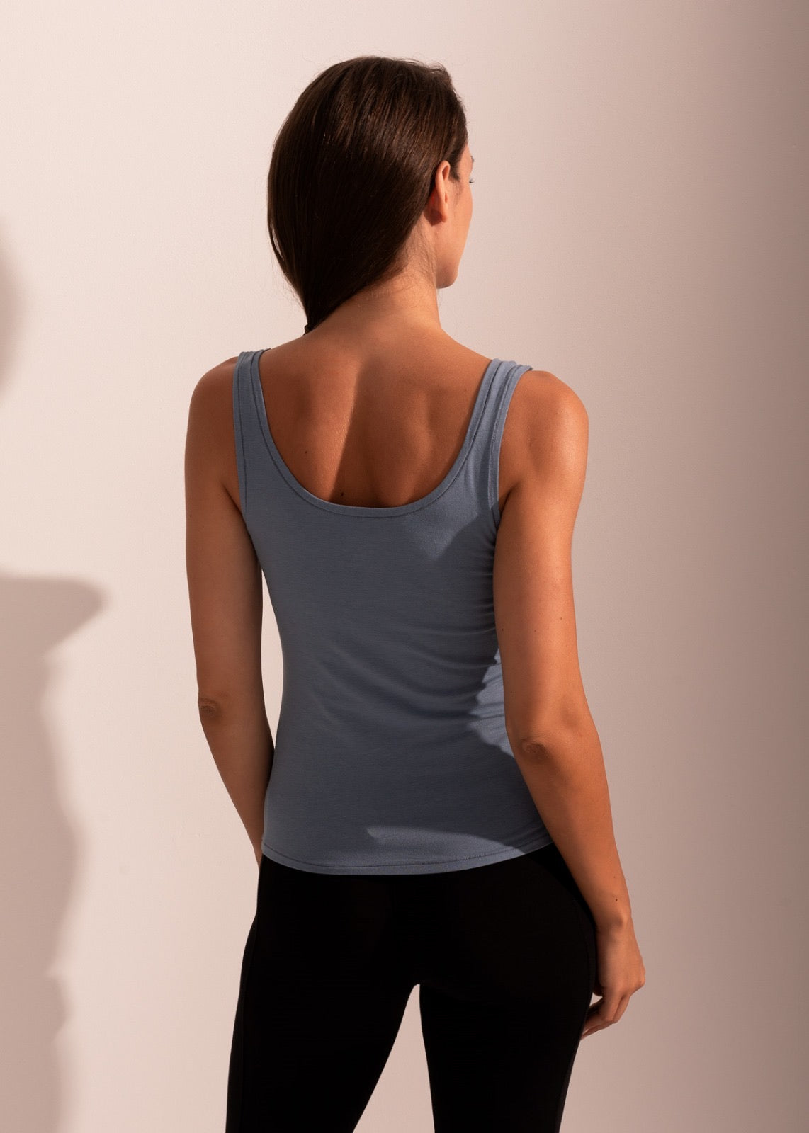 Canottiera Bamboo Spalla Larga Azzurro PRONTA CONSEGNA