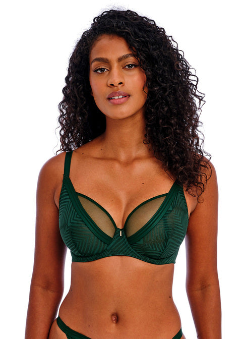 Tailored Deep Emerald UW High Apex Plunge Bra