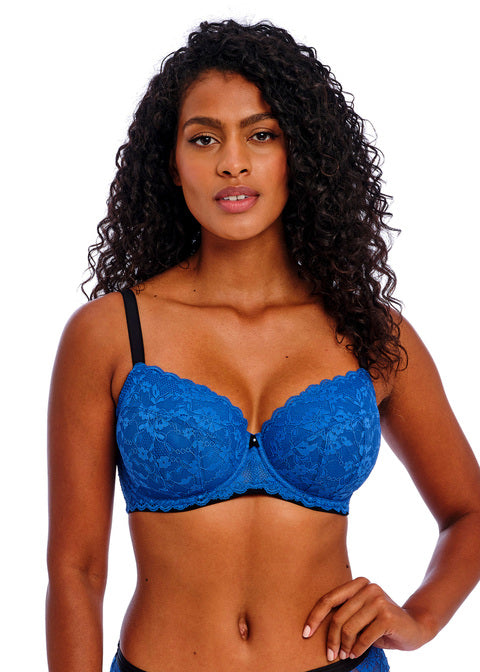 Offbeat Dazzling Blue Padded Half Cup Bra