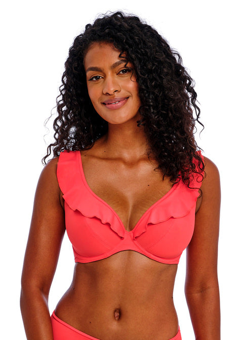 Jewel Cove Top Scollo a V Plain Sunset