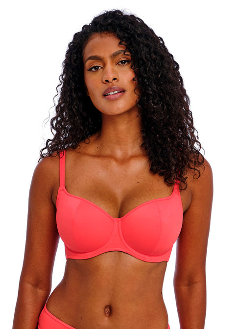 Jewel Cove Plain Sunset Sweetheart Bikini Top