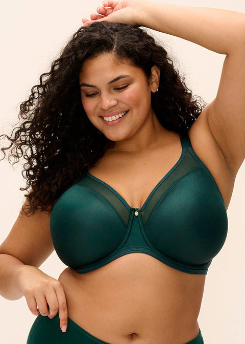 Reggiseno Minimizer Smooth Coppa Liscia Modellante con Ferretto Verde Smeraldo
