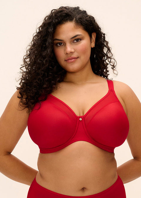 Reggiseno Minimizer Smooth Coppa Liscia Modellante con Ferretto Rosso