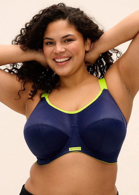 Reggiseno Sportivo Energise con Ferretto ad Alto Sostegno Blu Navy
