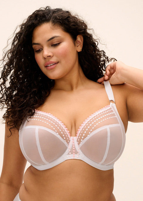 Reggiseno Matilda Plunge Bra Ideale Per Coppe Abbondanti con J-hook Bianco