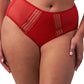 Elomi Matilda Slip a Vita Alta Leggermente Contenitivo Anche Taglie Curvy Rosso