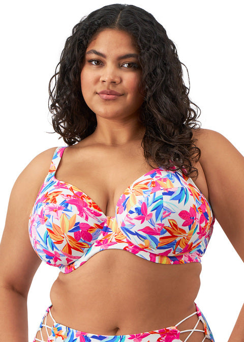 Savaneta White Plunge Bikini Top