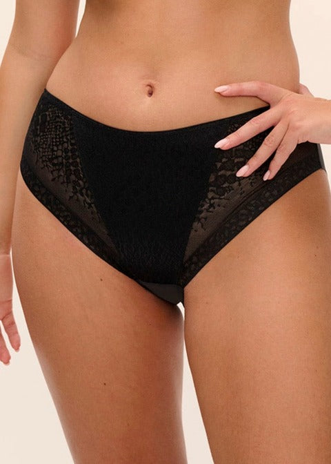 Fantasie Envisage Slip A Vita Media Taglio Laser Nero