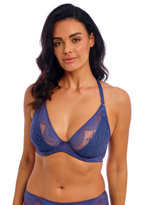 Sensu Lace Dark Azure Plunge Bra