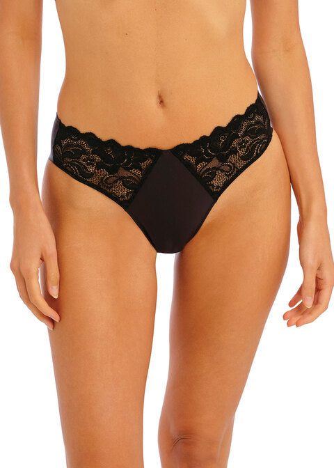 Eglantine Slip A Vita Bassa Con Inserti In Pizzo E Retro In Taglio Laser Nero
