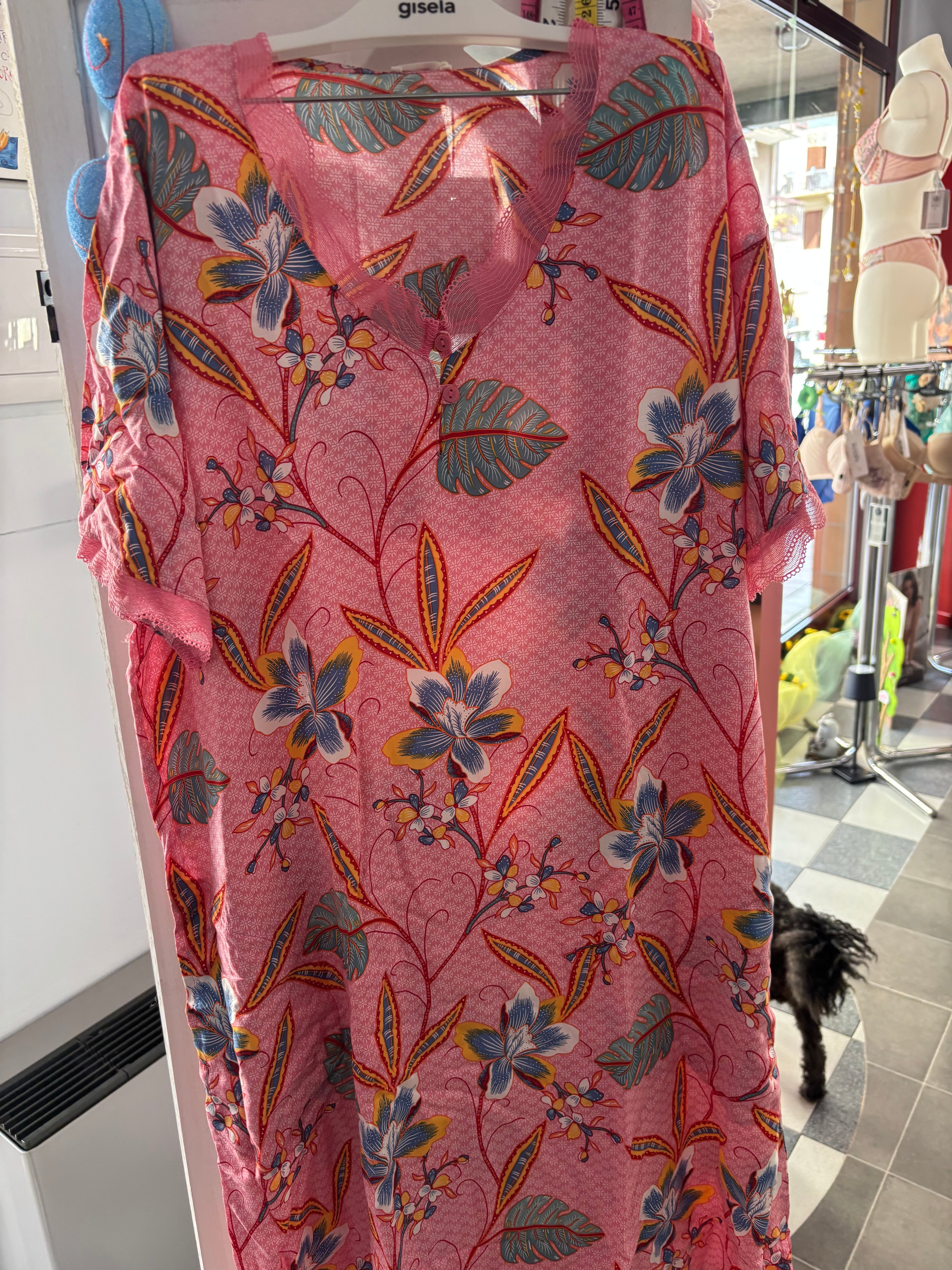 Camicia da Notte 100% Viscosa Mezza Manica N19121 ULTIME TAGLIE PRONTA CONSEGNA