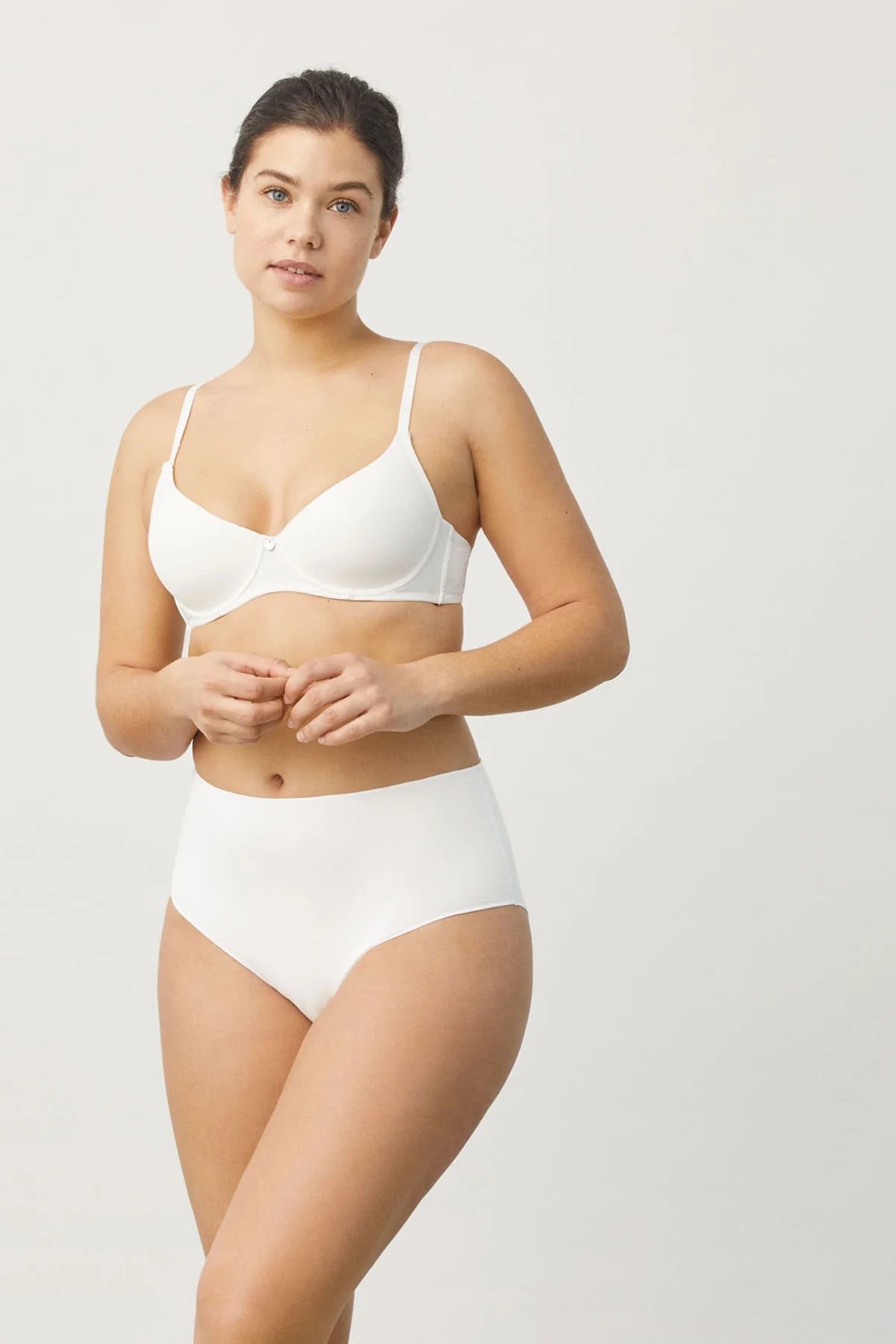 Slip  A Vita Alta Cotone Organico 19642 Nero/Bianco/Nude