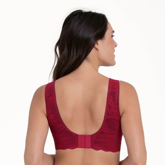 Essential Lace Bralette Rosso 5400 Senza Ferretto Con Coppette Estraibili