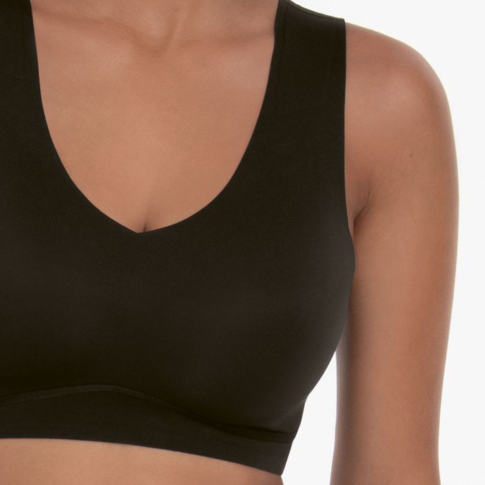 Essential Bralette Nera 5405 Liscia Senza Ferretto Con Coppette Estraibili