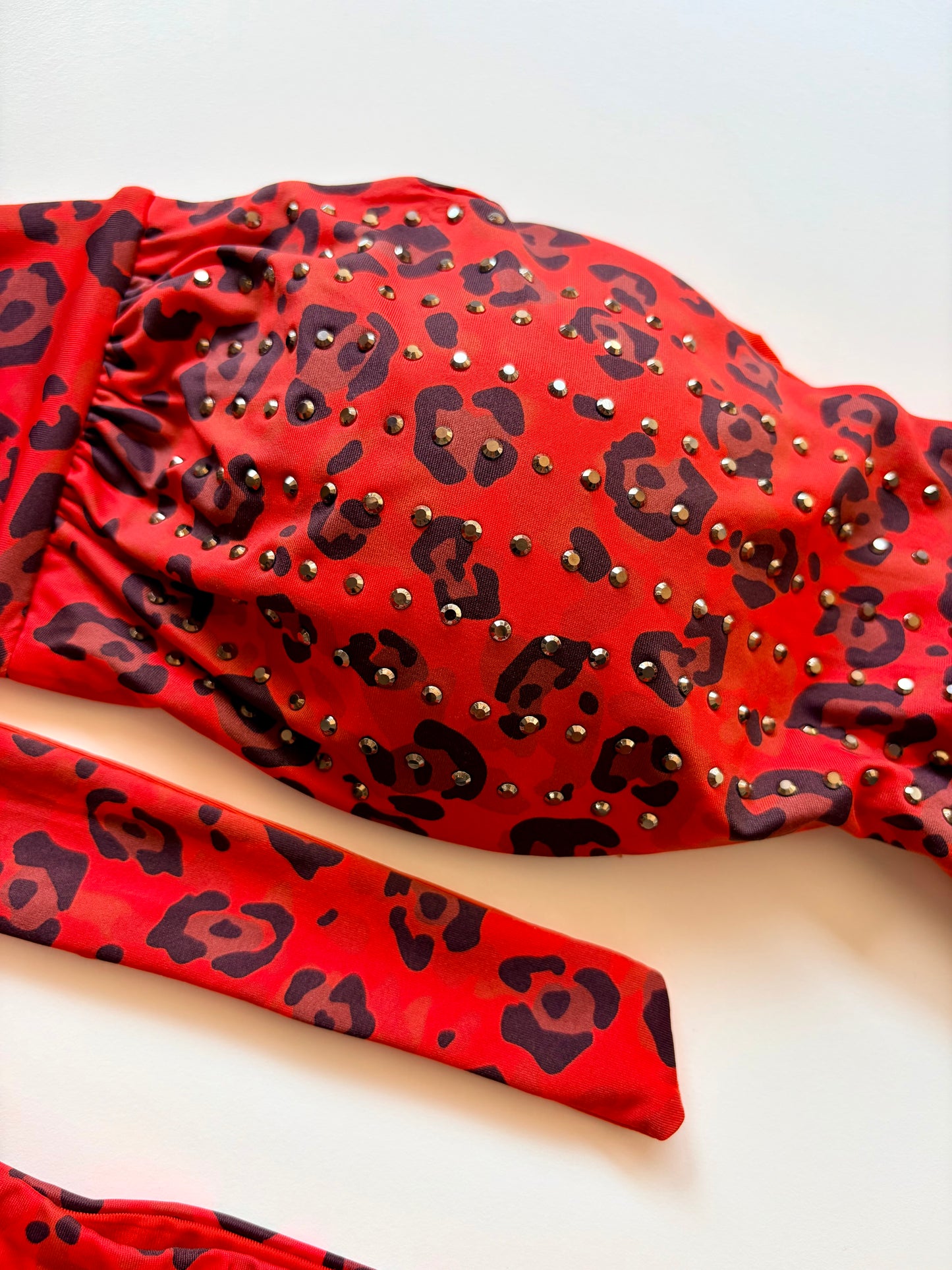 Fascia Costume Leopardata Con Brillantini Vacanze Italiane Rosso ULTIME TAGLIE PRONTA CONSEGNA