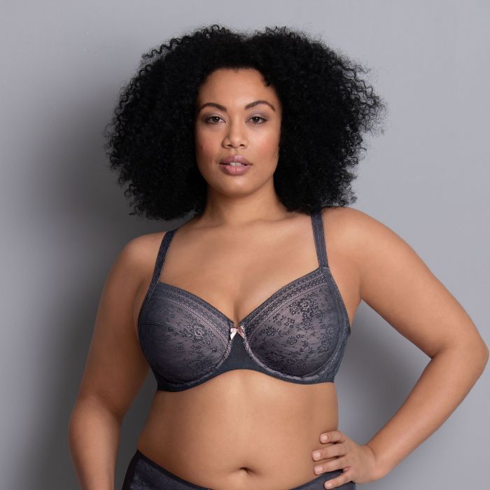 Fleur Reggiseno Con Ferretto E Coppe Foderate In Charmeuse Antracite 5653