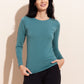 Maglia Maniche Lunghe Eucalipto Verde Acqua