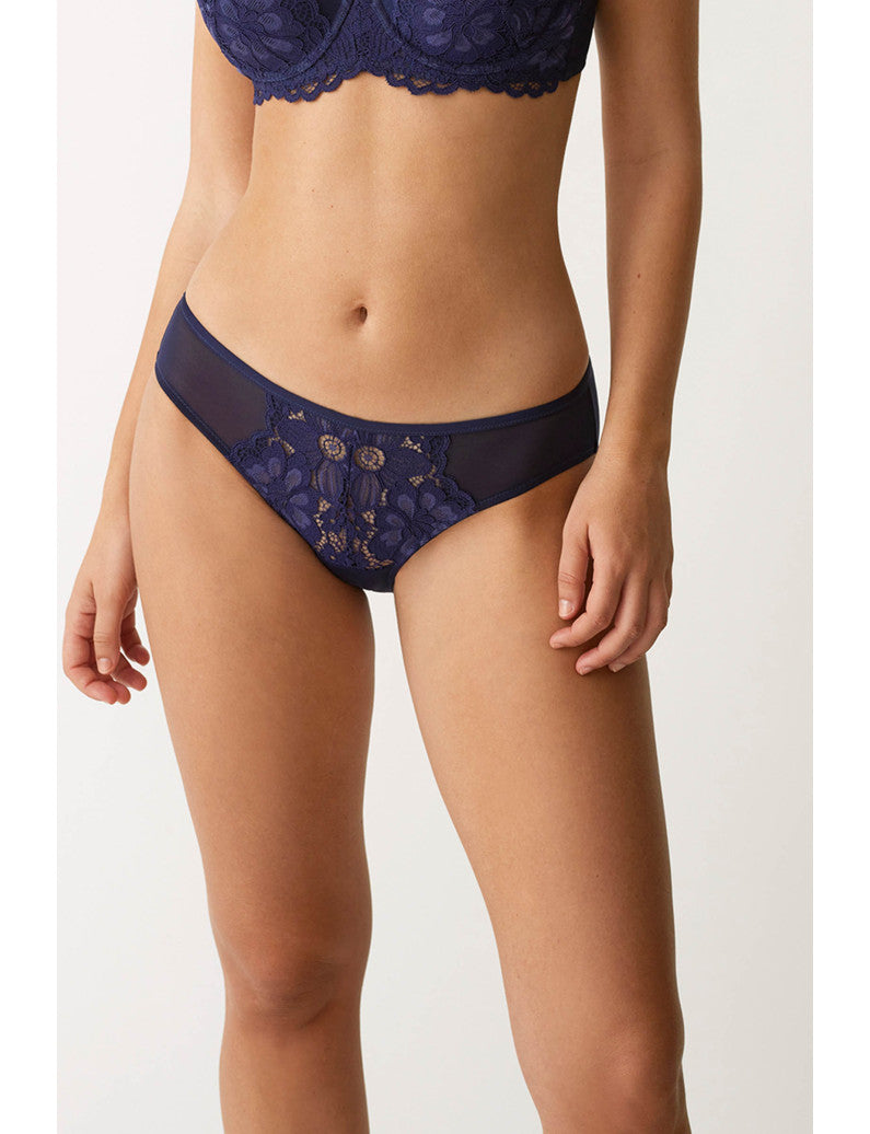 Slip A Vita Bassa Sgambabile In Pizzo E Microfibra L6302