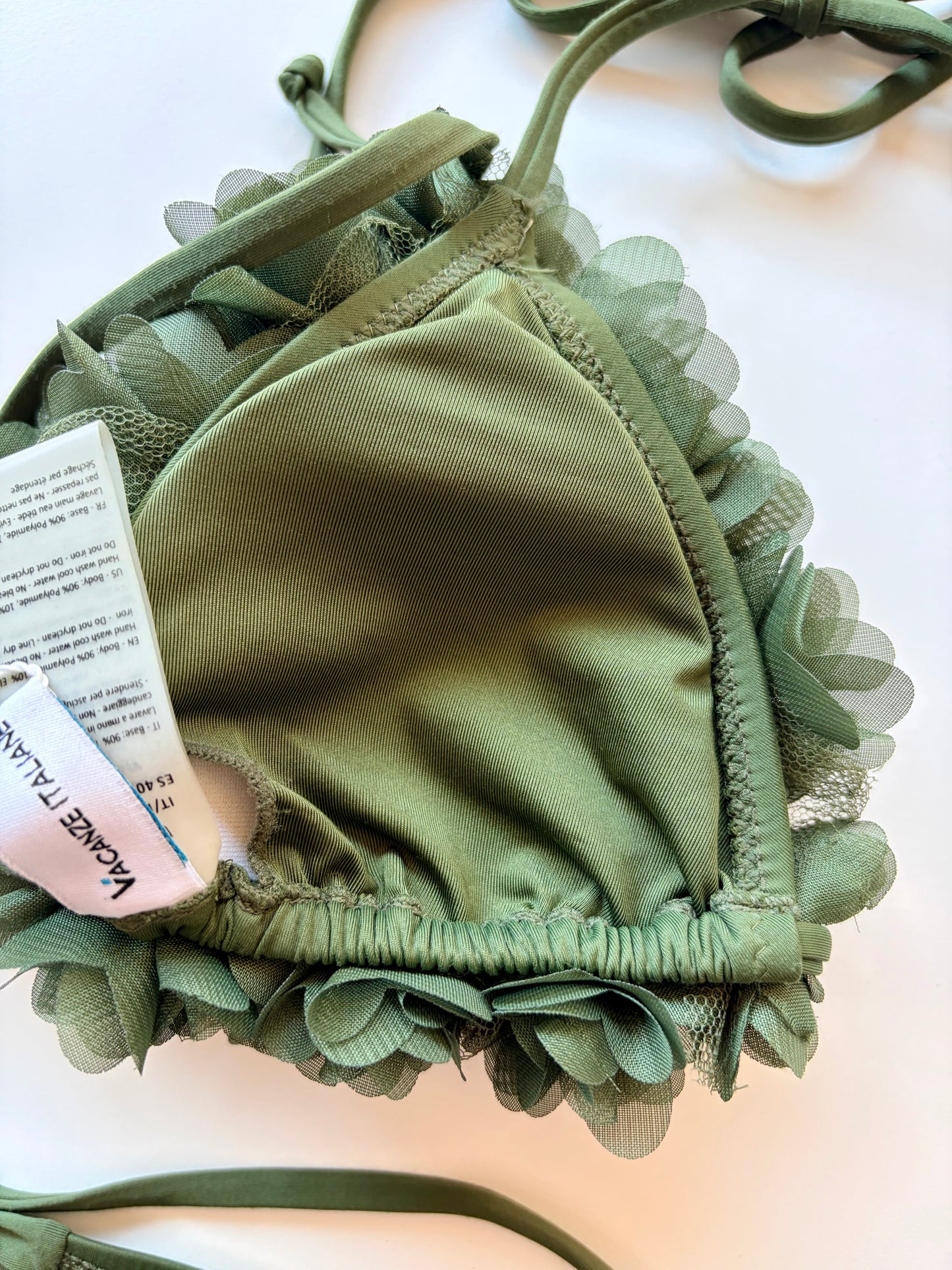 Triangolo Costume Con Fiori Vacanze Italiane Verde ULTIME TAGLIE PRONTA CONSEGNA
